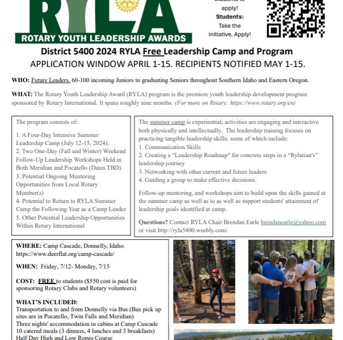 RYLA Applications still being accepted